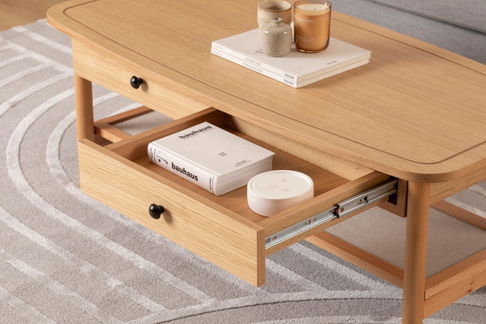 Hanah Home Mesa de Centro Daisy en Colores Naturales y Madera Hanah Home Mesa de Centro Daisy en Colores Naturales y Madera